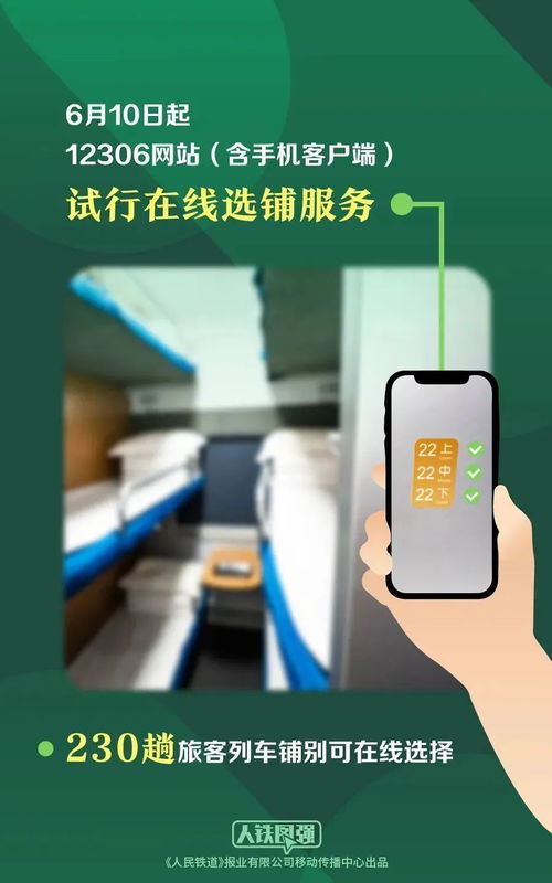 12306購(gòu)票新體驗(yàn) 今起230趟列車試行在線選上下鋪